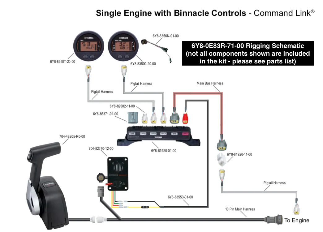 Yamaha 6Y8-0E83R-71-00 - Command Link Single Engine Gauge Kit - Round Two Gauge Kit - Image 2