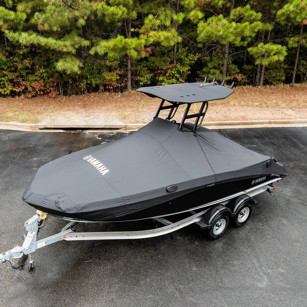 Yamaha Boat – MAR-FSH21-BT-18 – T-Top Mooring Cover – 210 FSH Deluxe – Black (W/Bimini)