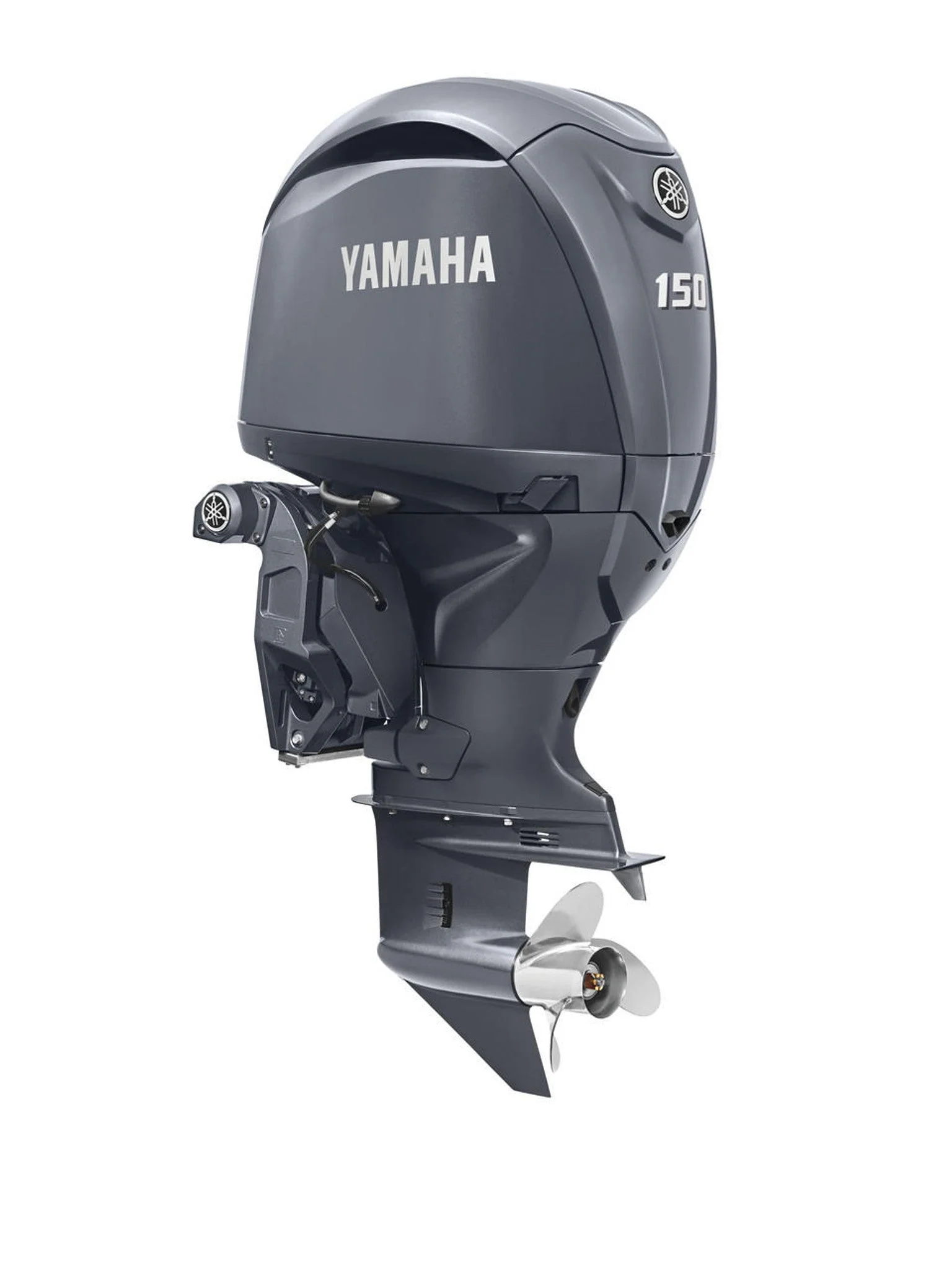 Yamaha F150LD Outboard - Gray | 20-Inch Shaft | Mechanical Control | Electric Start | Power Trim & Tilt - Image 5