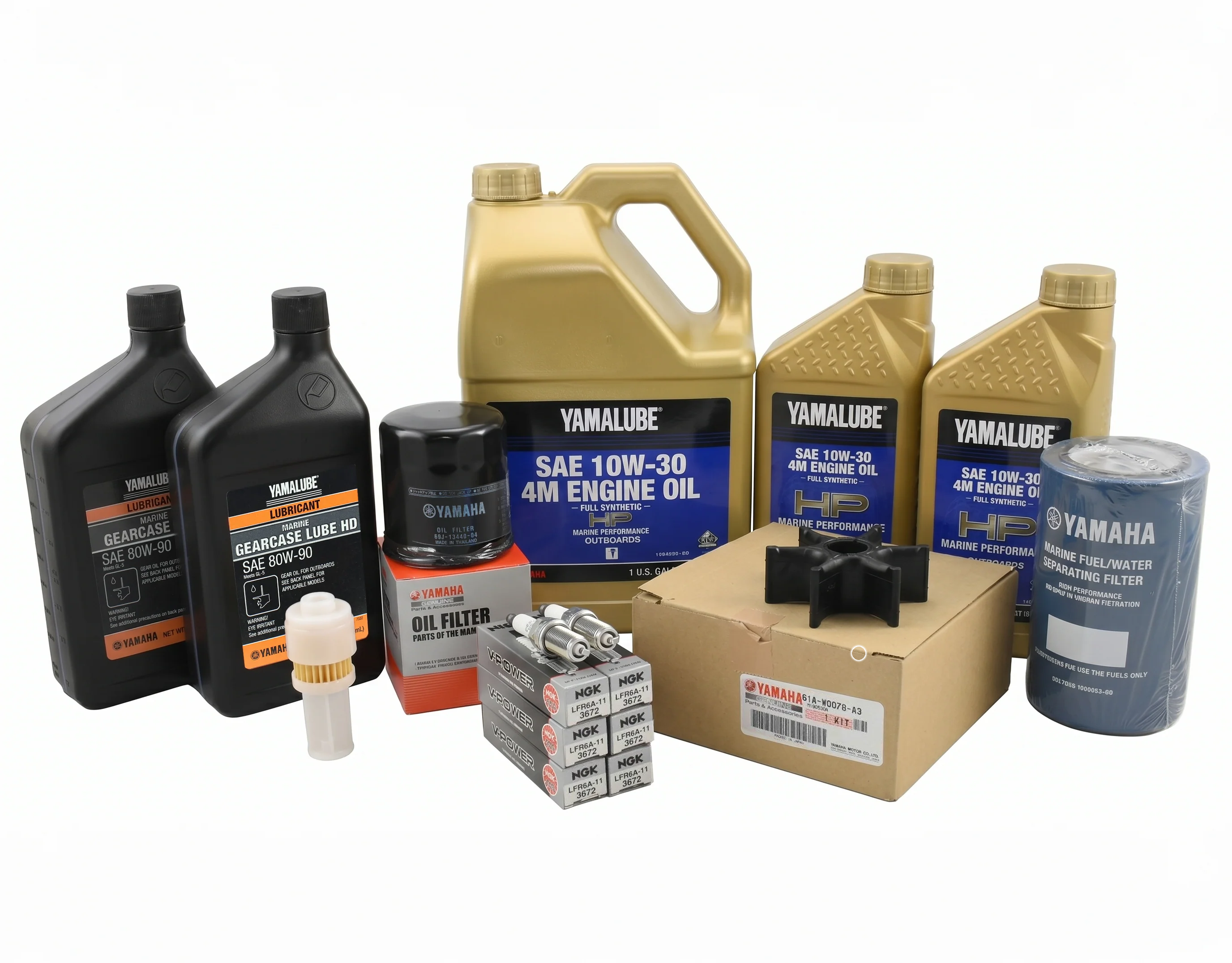 Yamaha F200 F225 TXR/TUR 3.3L V6 100-Hr. Service Kit with Cooling 2002-2005 10W-30 Full Synthetic