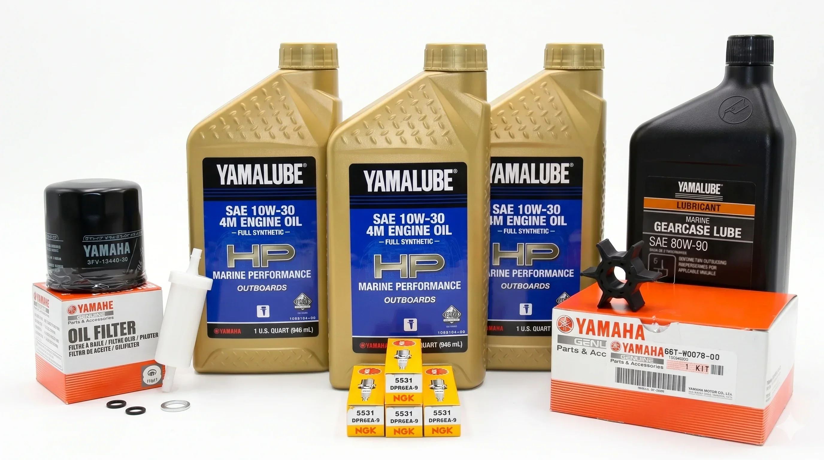 Yamaha F40 100-Hr. Service Kit with Cooling 2000 10W-30 Full Synthetic