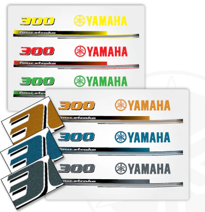 Yamaha MAR-426KT-70-03 - F250 Outboard Canary Yellow Cowling Decal Graphics Kit - Complete Set - F250 4.2L V6 - Image 4