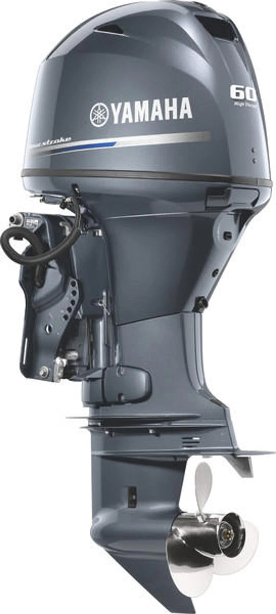 Yamaha T60LB Outboard - 20-Inch Shaft |Gray| Remote Control | Electric Start | Power Trim & Tilt | High Thrust |